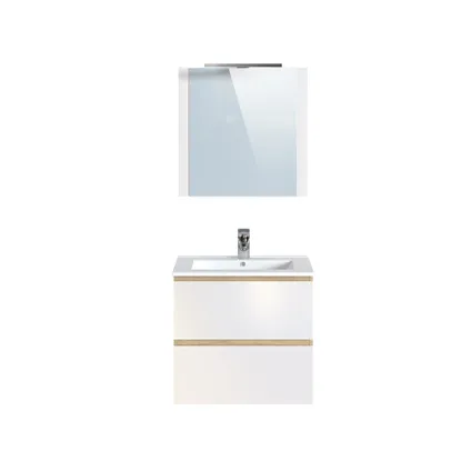 Meuble de salle de bains T-Bath Milenio chêne/blanc brillant 60cm 5