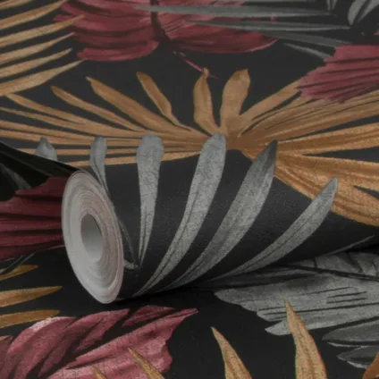 Decomode papier peint intissé Flow noir/rouge/brun 3