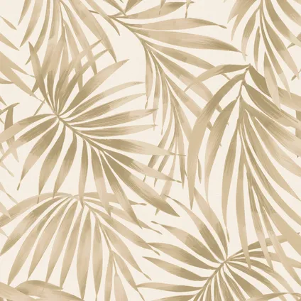 Decomode papier peint intissé Elegant leaves sable 2