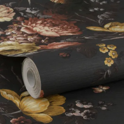 Decomode papier peint intissé Bouquet noir 3