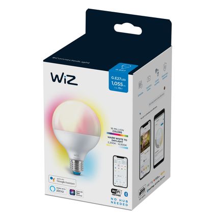 WiZ ledlamp G95 gekleurd en wit E27 11W