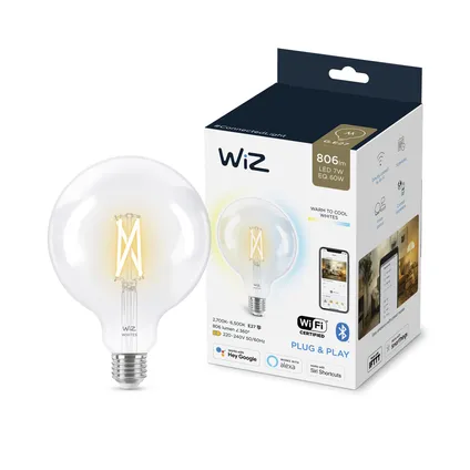 Ampoule LED à filament WiZ G125 lumière blanche chaude ou froide E27 7W 4