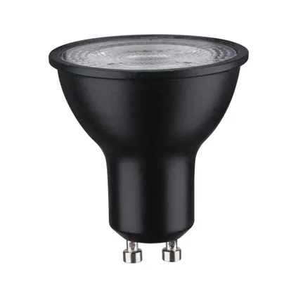 Lampe LED à réflecteur Paulmann noire blanc chaud GU10 7W