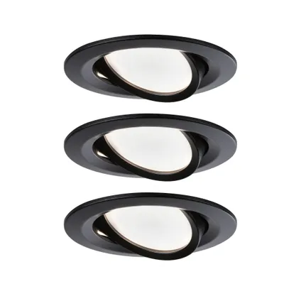 Spot encastrables Paulmann LED Nova orientable 3-stepdim noir 3x6,5W