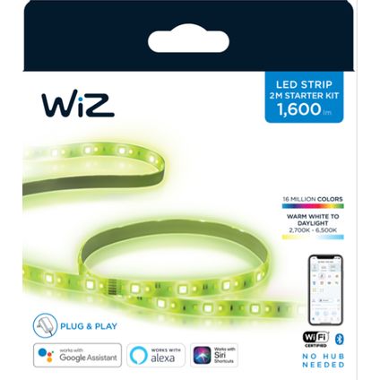 WiZ LED bande lumineuse kit de démarrage couleur et lumière blanche 2M