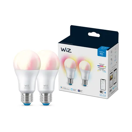 WiZ ledlamp A60 gekleurd en wit E27 8W 2 stuks 3