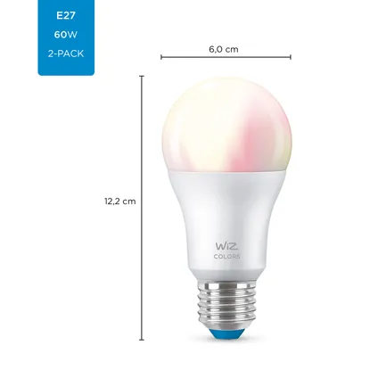 Ampoule LED WiZ A60 blanche et colorée E27 8W 2 pcs 4