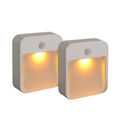 Mr Beams beveiligingsverlichting 2pk Stick Anywhere Light-Amber LED