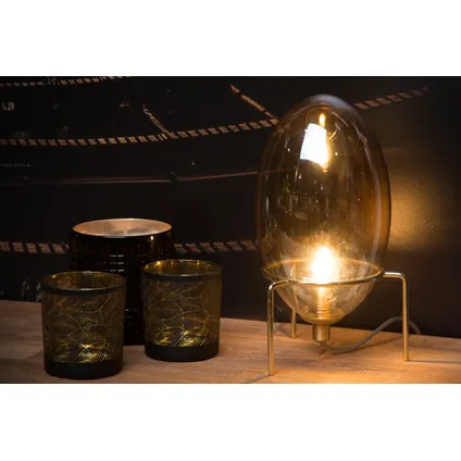 Lucide tafellamp Extravaganza Bellister amber ⌀13cm G9 3