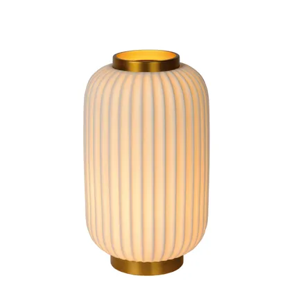 Lampe de table Lucide Gosse blanche/or Ø19,7cm E14