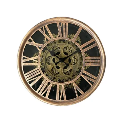 Horloge mécanique noir doré 25x25x6cm
