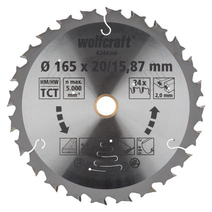 Wolfcraft cirkelzaagblad HM 165x20mm