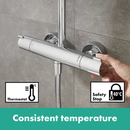Mitigeur thermostatique de douche Hansgrohe Ecostat Comfort mat blanc 3