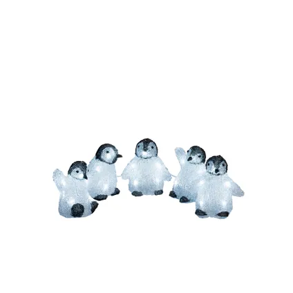 Konstsmide baby pinguïn decoratie LED 40 wit koud 5 stuks 3
