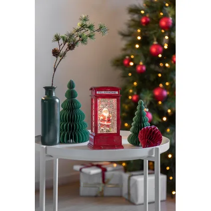 Konstsmide kerstman telefooncel lantaarn LED warm wit 10,5x27,5x10,5cm 2