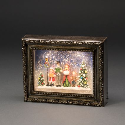 Konstsmide kader met kerstkoraal brons 2 LED warm wit 24.5x5.5x19.5cm