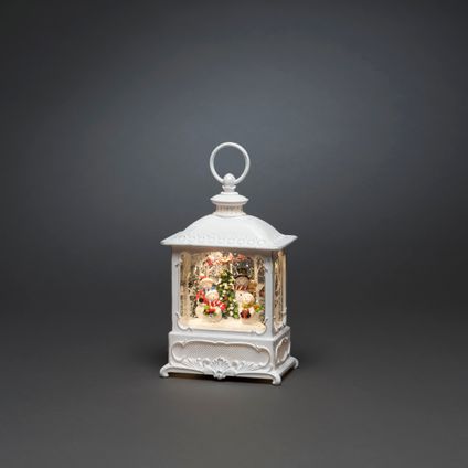 Lanterne 4 bonshommes de neige Konstsmide blanc antique 1 LED blanc chaud 13,5x25x8,5cm