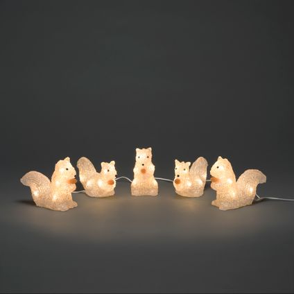 Lot de 5 écureuils Konstsmide acrylique 40 LED blanc chaud 12x13.5cm