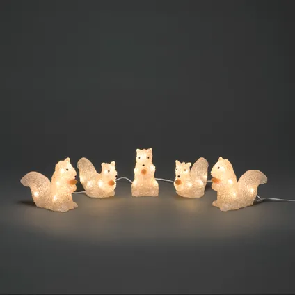 Konstsmide set van 5 eekhoorns acryl 40 LED warm wit 12x13.5cm