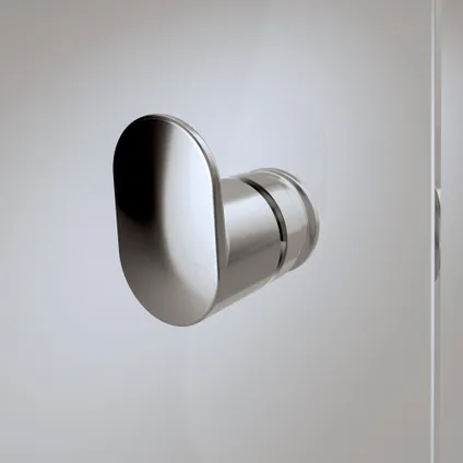 Porte de douche pivotante droite Sealskin Hooked avec large encastrement ajustable pour niche 100x200cm argenté brillant|6mm verre sécurit transparent anti-calcaire 2