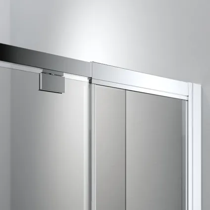 Porte de douche pivotante droite Sealskin Hooked avec large encastrement ajustable pour niche 100x200cm argenté brillant|6mm verre sécurit transparent anti-calcaire 6
