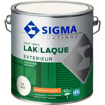 Sigma lak exterieur zijdeglans RAL9010 2,5L 2