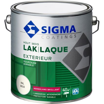 Sigma lak exterieur hoogglans RAL9010 2,5L