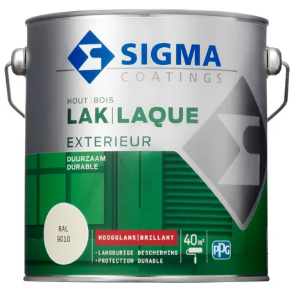 Sigma lak exterieur hoogglans RAL9010 2,5L 3