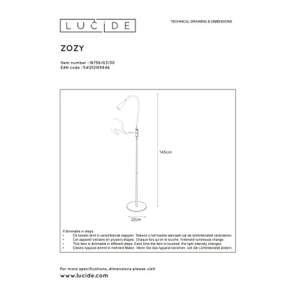 Lucide vloerlamp Zozy zwart 3W 5