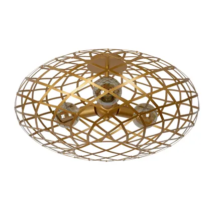 Lucide plafondlamp Wolfram goud Ø65cm E27 4