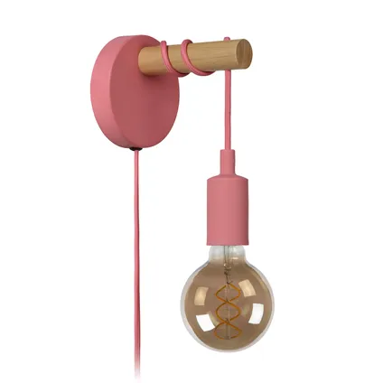 Lucide wandlamp Paulien roze E27 3
