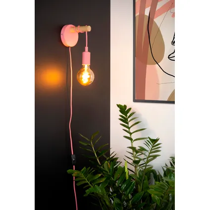 Lucide wandlamp Paulien roze E27 6