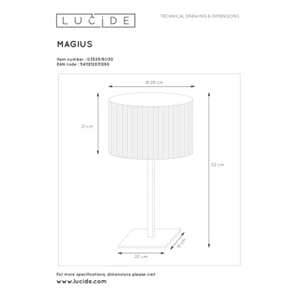 Lucide tafellamp Magius rotan ⌀28cm E27 9