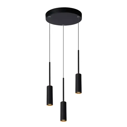 Lucide hanglamp Tubule zwart ⌀25cm 3x7W