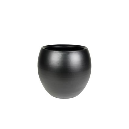 Pot Cresta zwart keramiek D28xH25cm