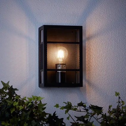 Brilliant wandlamp Getta zwart E27 2