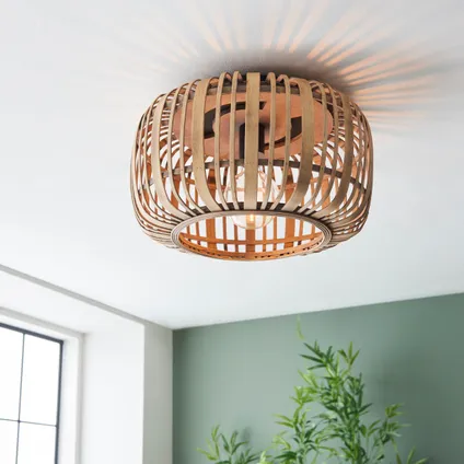 Brilliant plafondlamp Woodrow naturel ⌀39,5cm E27 3