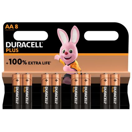 Duracell batterij alkaline plus AA 8 stuks