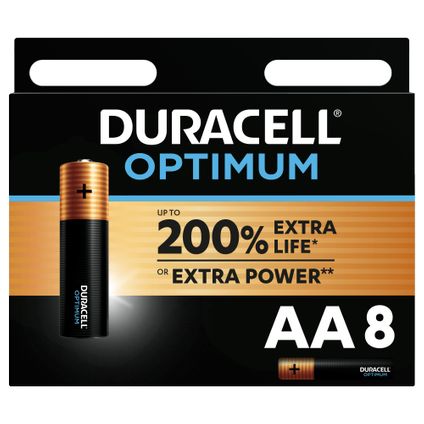 Duracell alkaline batterij Optimum AA 8st.