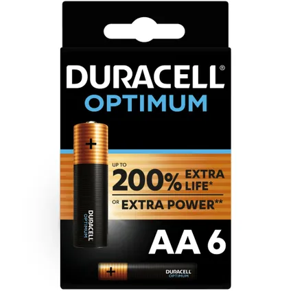 Pile alcaline Duracell Optimum AA 6 pièces