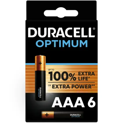 Pile alcaline Duracell Optimum AAA 6 pièces