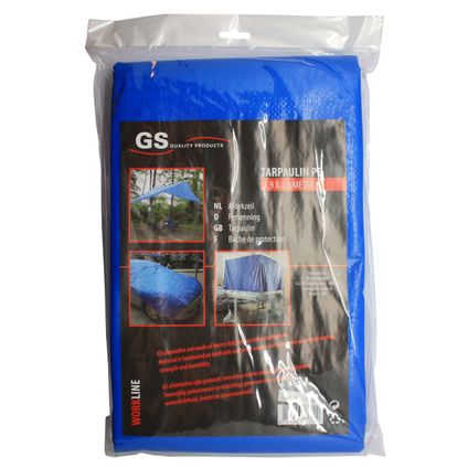 GS afdekzeil 190 x 290 cm - grondzeil / PVC dekzeil - blauw