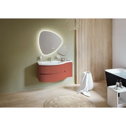 Meuble sous-lavabo + lavabo Allibert Verso mat rouge 110cm 2