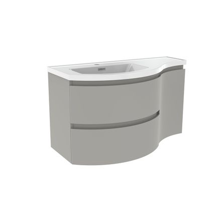 Meuble sous-lavabo + lavabo Allibert Verso mat gris 90cm