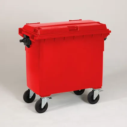 Engels conteneur poubelle rouge 660L 2