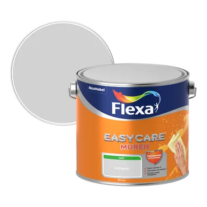 Flexa muurverf Easycare Muren mat lichtgrijs 2,5L 2