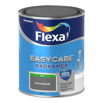 Flexa muurverf Easycare Badkamer antracietgrijs 1L