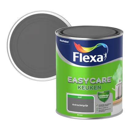 Flexa muurverf Easycare Keuken mat antracietgrijs 1L 2