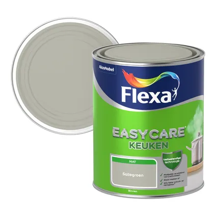 Flexa muurverf Easycare Keuken mat saliegroen 1L 2