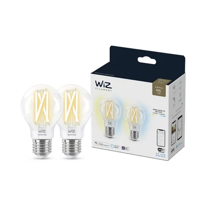 Ampoule LED à filament Wiz E27 blanc réglable 6,7W 2 pièces 5